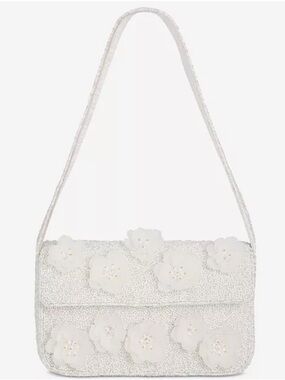 Hand Beaded 3D Flower Shoulder Bag